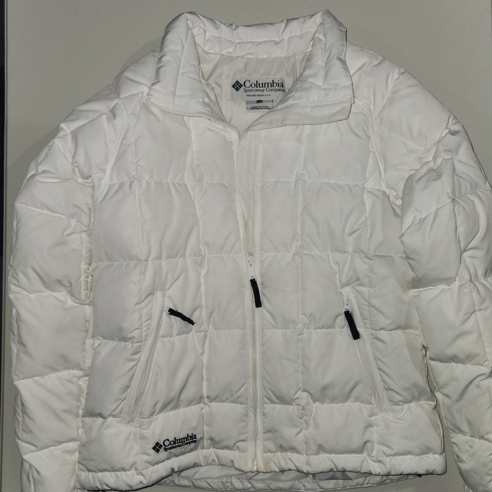 Columbia Women's White Puffer Jacket Size L - Picture 2 of 8